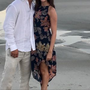 Lush floral asymmetrical dress